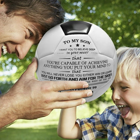 To my son - A very unique soccer ball with a special message