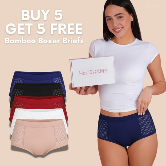 Women’s Bamboo Boxer Briefs – Buy 5 Get 5 Free (10-Pack)