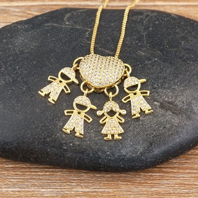 Mom's Love Necklace - 1 to 5 pendants