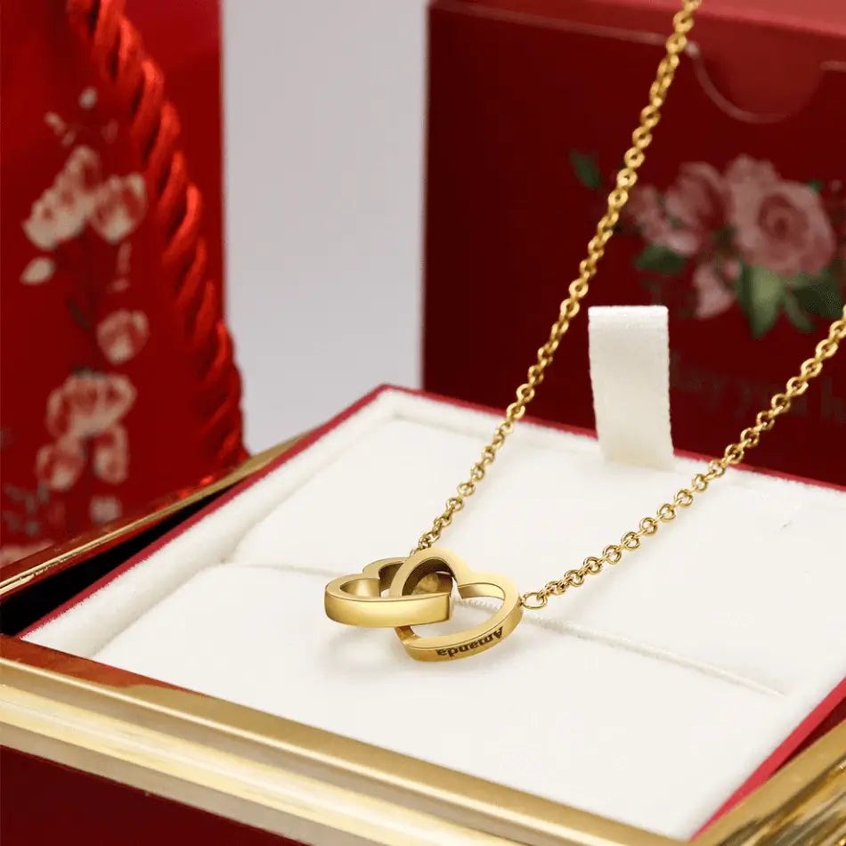 Eternal Rose Box - Personalised Engraved Necklace & Real Rose